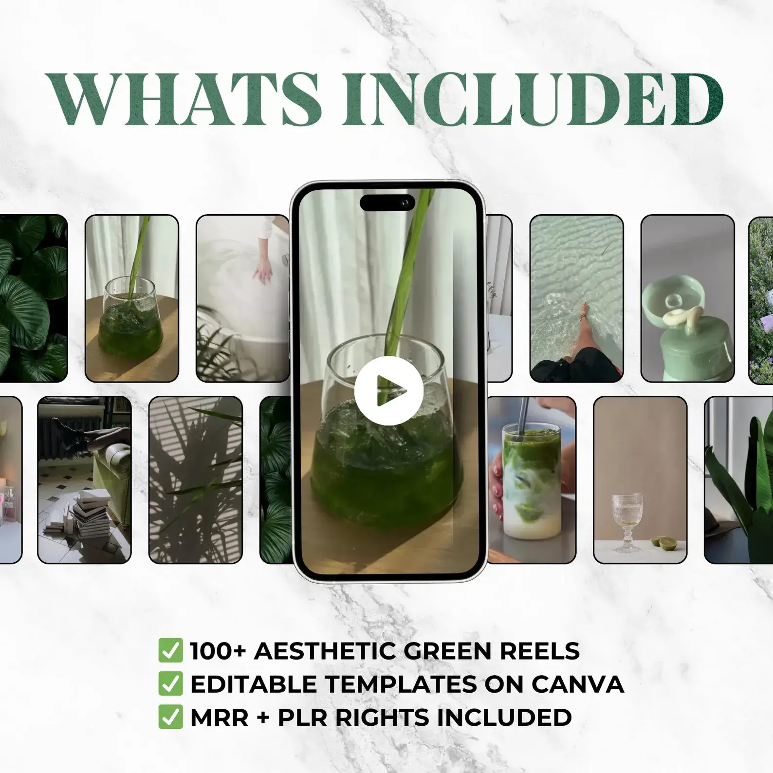 100 Green Aesthetic Faceless Content (with Master Resell Rights) - Image 3