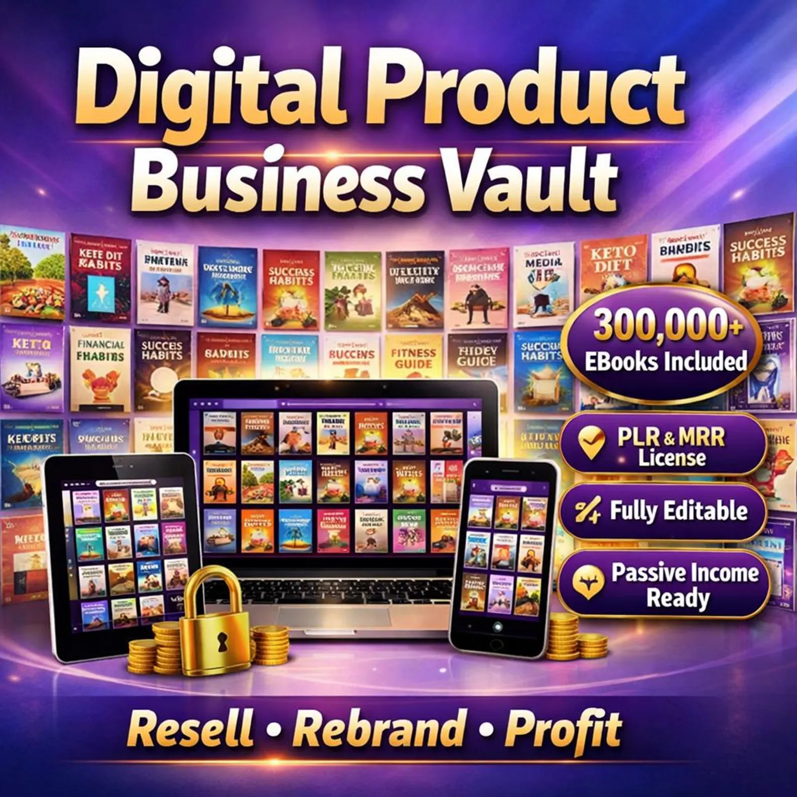 300k PLR Digital Products W/ Resell Rights - Mega Bundle (E-Books, Courses & Templates, Planners, & More!) - Image 2