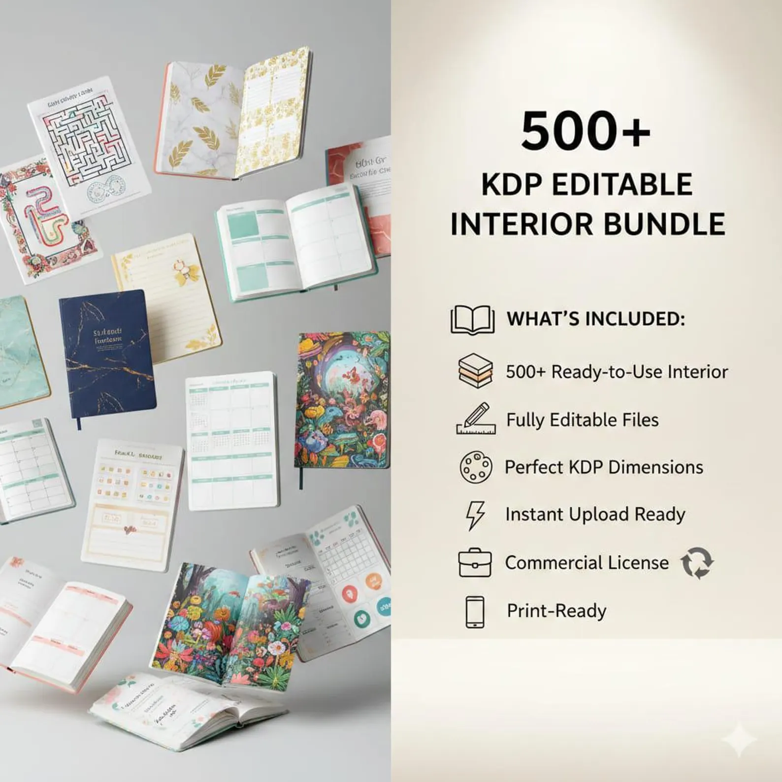 500+ Mega Interior Content| 30,000 Pages KDP Content | Planners, Journals, Trackers & Logbooks - Image 3
