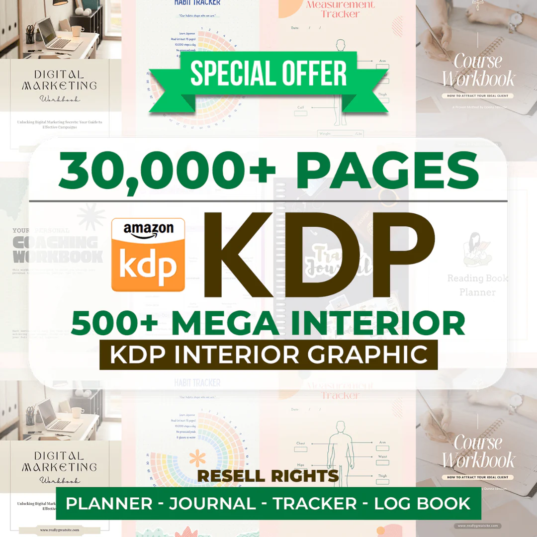 500+ Mega Interior Content| 30,000 Pages KDP Content | Planners, Journals, Trackers & Logbooks - Image 4