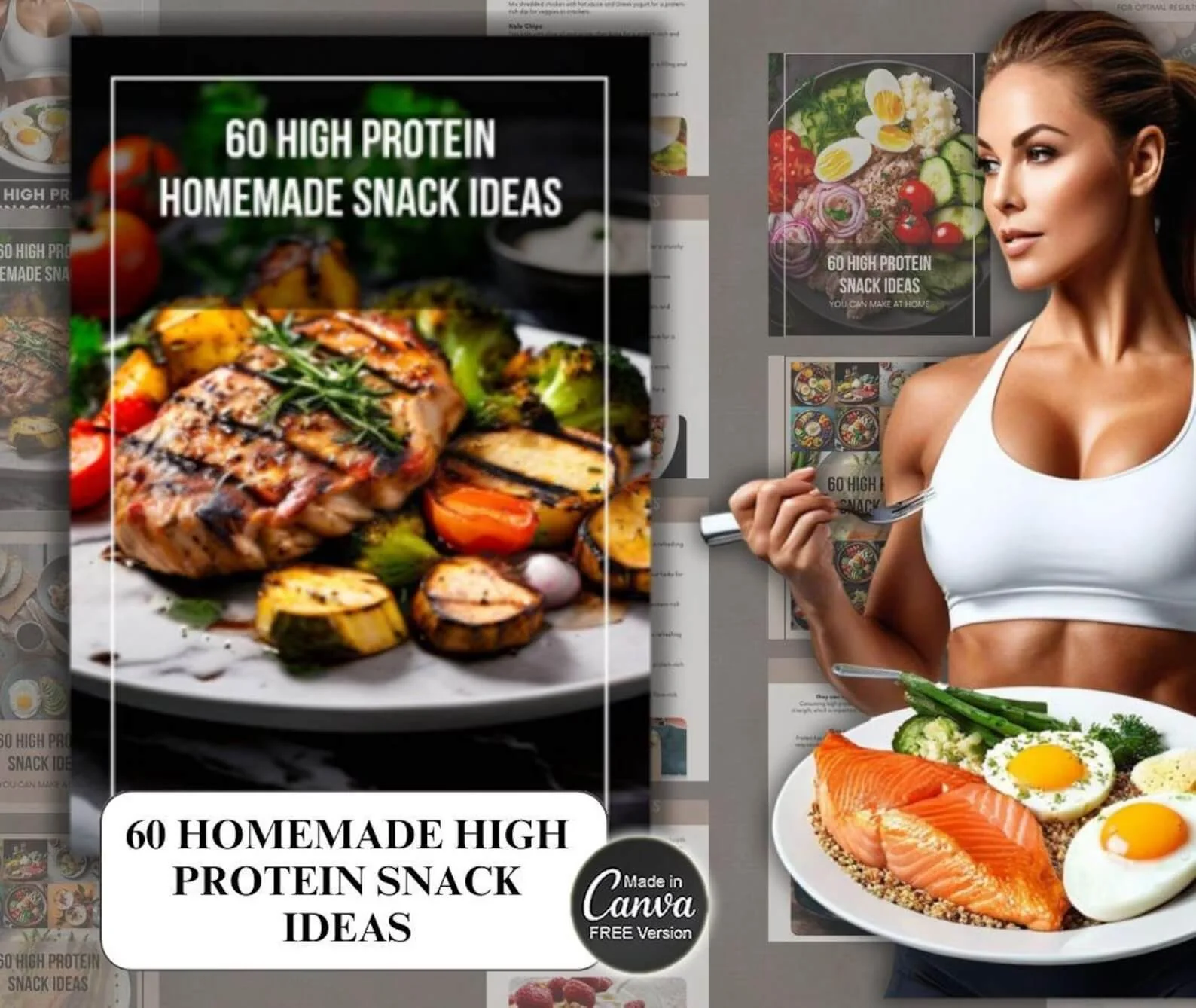 60 High Protein Recipe Book with Resell Rights | Printable & Editable - Image 2