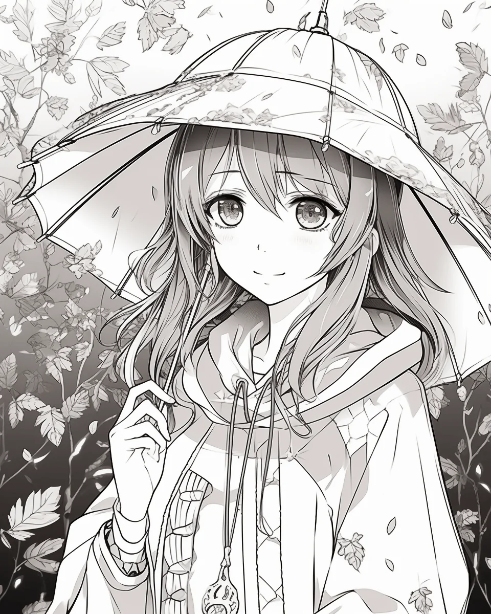 85 Fashion Girl Anime Coloring Book with Resell Rights (Printable) - Image 15