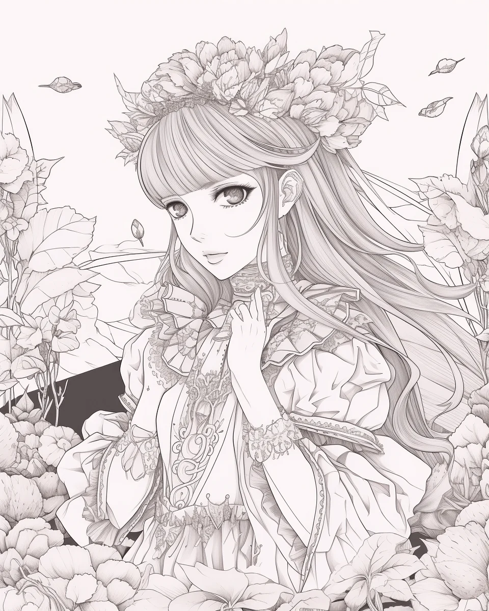 85 Fashion Girl Anime Coloring Book with Resell Rights (Printable) - Image 17