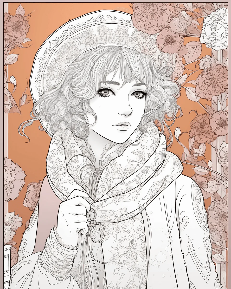 85 Fashion Girl Anime Coloring Book with Resell Rights (Printable) - Image 18