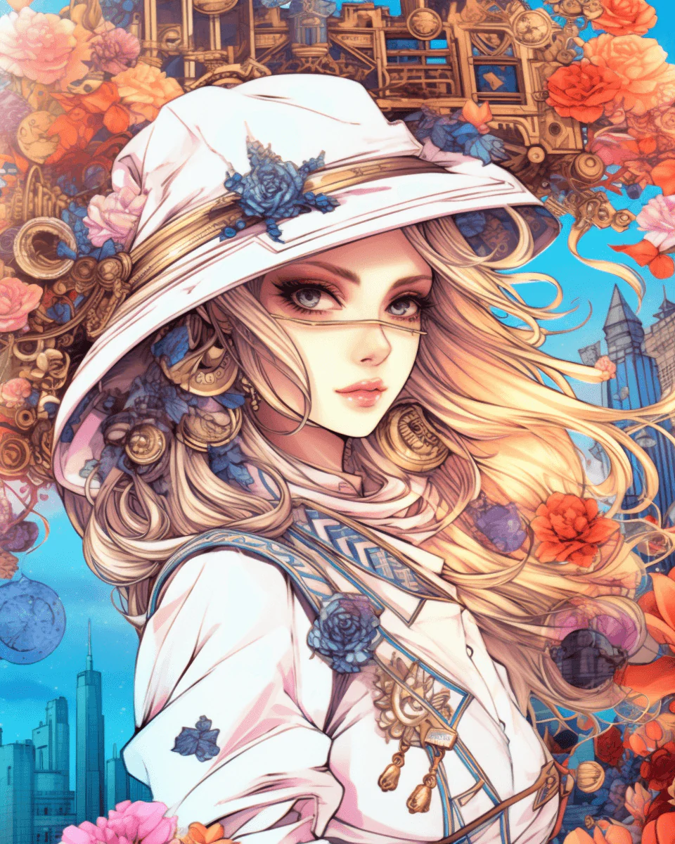 85 Fashion Girl Anime Coloring Book with Resell Rights (Printable) - Image 5