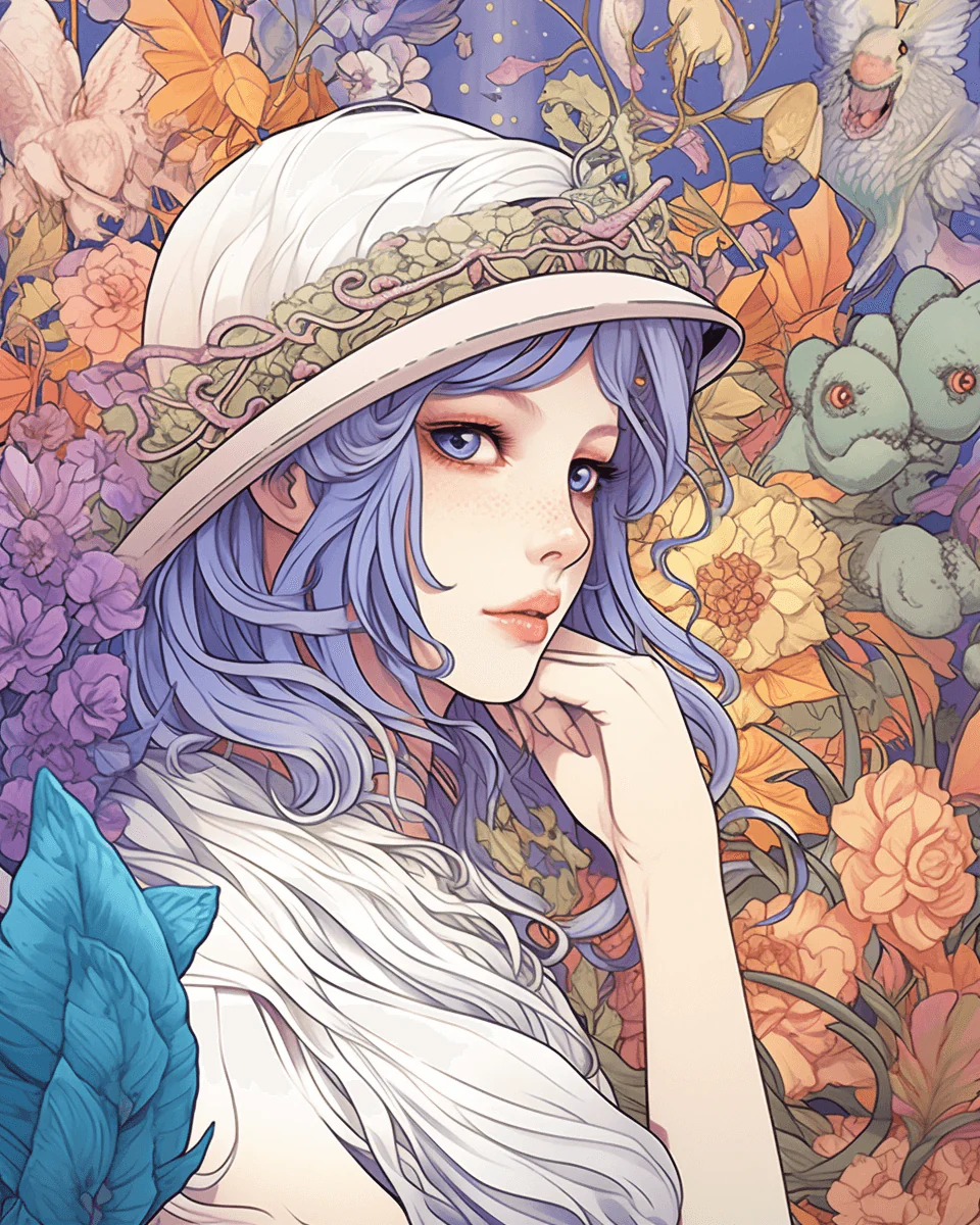 85 Fashion Girl Anime Coloring Book with Resell Rights (Printable) - Image 8