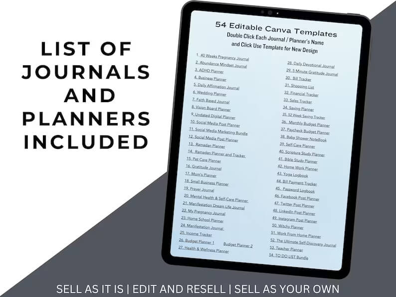 850 Pages PLR Planners/Journals/Templates Bundle - (Editable & Printable) - Image 2