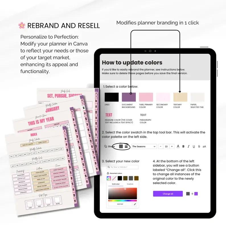 Aesthetic Girl Digital Planner +  22 Beautiful Digital Stickers (with Resell Rights) - Image 10