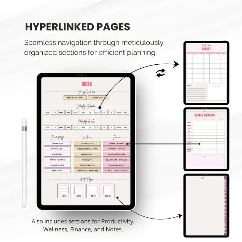 Aesthetic Girl Digital Planner +  22 Beautiful Digital Stickers (with Resell Rights) - Image 4