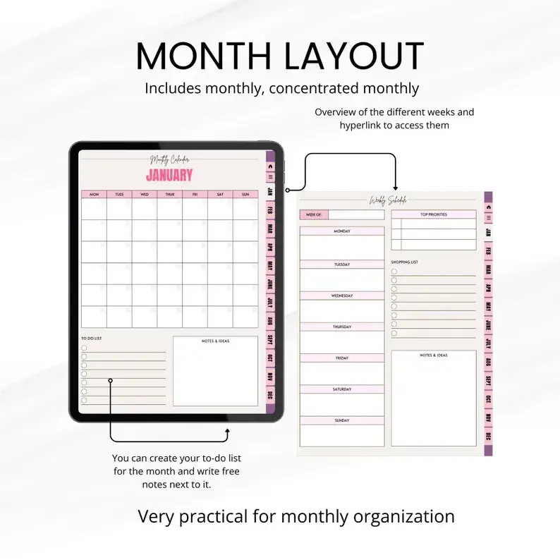 Aesthetic Girl Digital Planner +  22 Beautiful Digital Stickers (with Resell Rights) - Image 5
