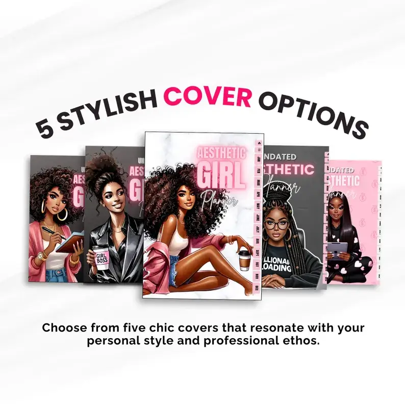 Aesthetic Girl Digital Planner +  22 Beautiful Digital Stickers (with Resell Rights) - Image 6