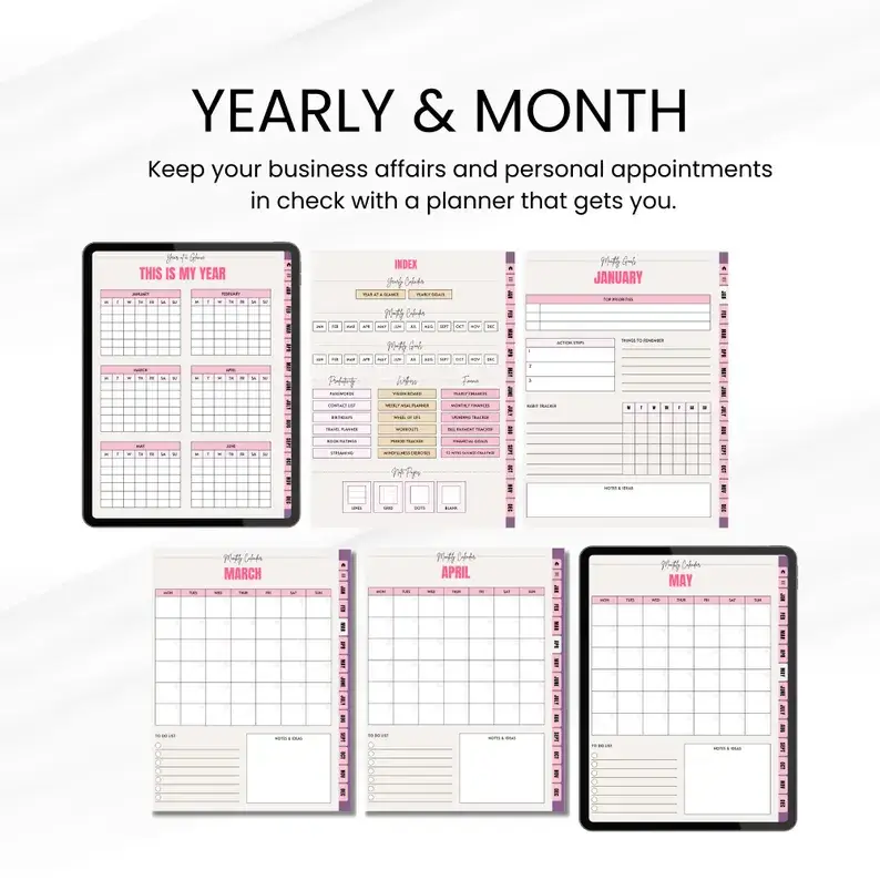 Aesthetic Girl Digital Planner +  22 Beautiful Digital Stickers (with Resell Rights) - Image 8