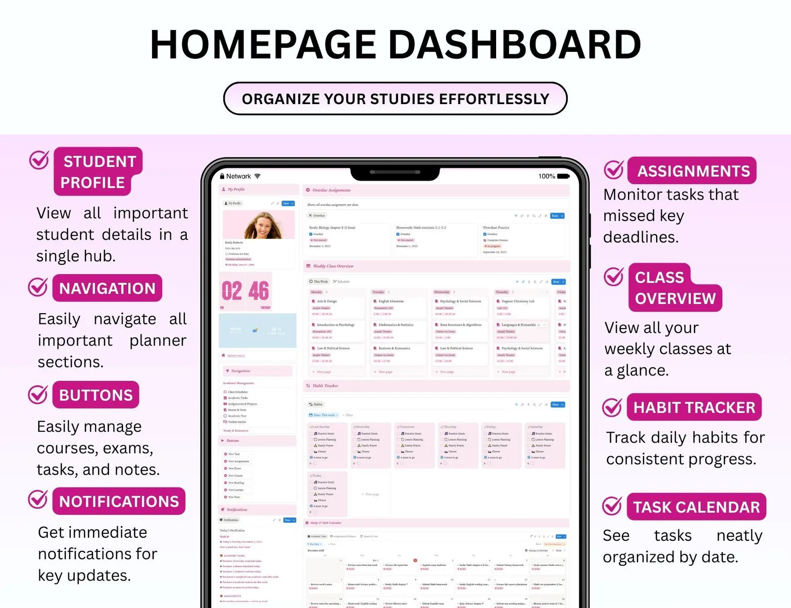 Beautiful Pink Student Planner with Resell Rights - Image 3