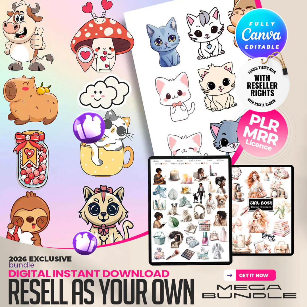 8,000+ Digital Stickers For Planners, & Journals |Includes Resell Rights - Image 3
