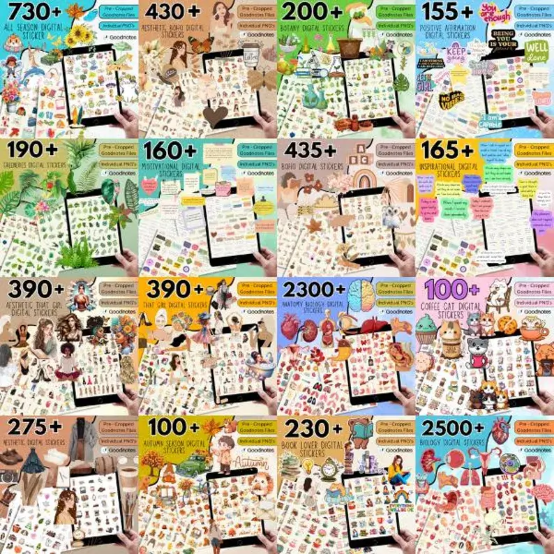 8,000+ Digital Stickers For Planners, & Journals |Includes Resell Rights - Image 5