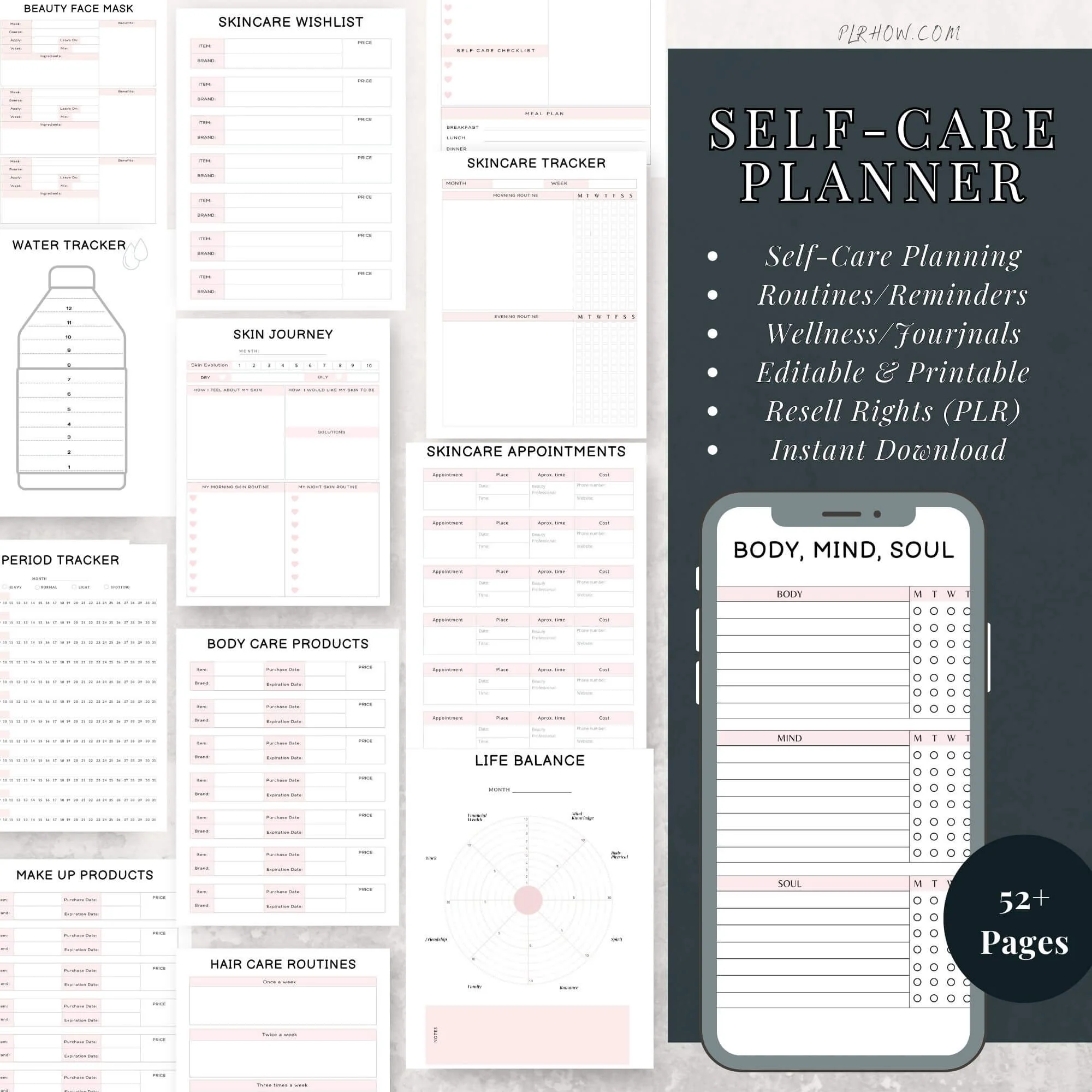 SELF-CARE PLR BUNDLE (2 FORMATS: EDITABLE & PRINTABLE) - Image 2
