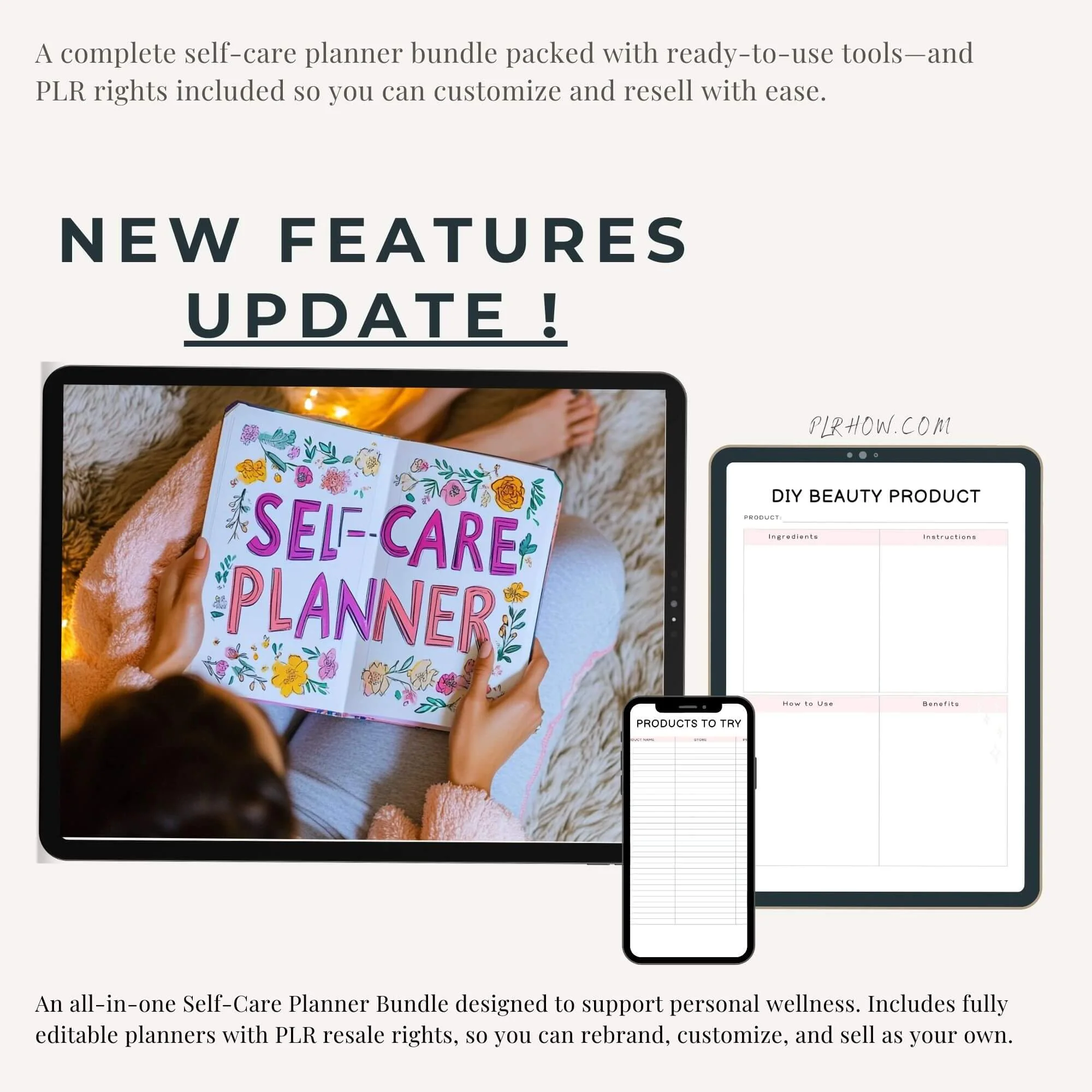 SELF-CARE PLR BUNDLE (2 FORMATS: EDITABLE & PRINTABLE) - Image 3